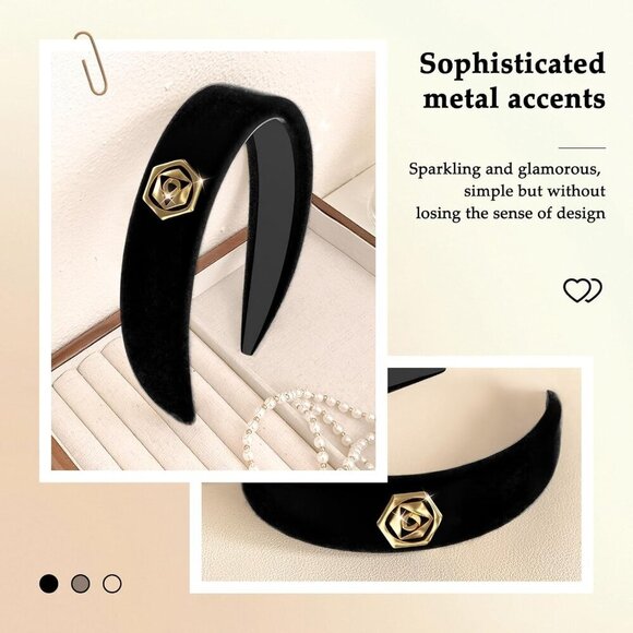 Women\'s Velvet Headbands Non Slip Wide Hairbands Gift for All Hair Types main image 5